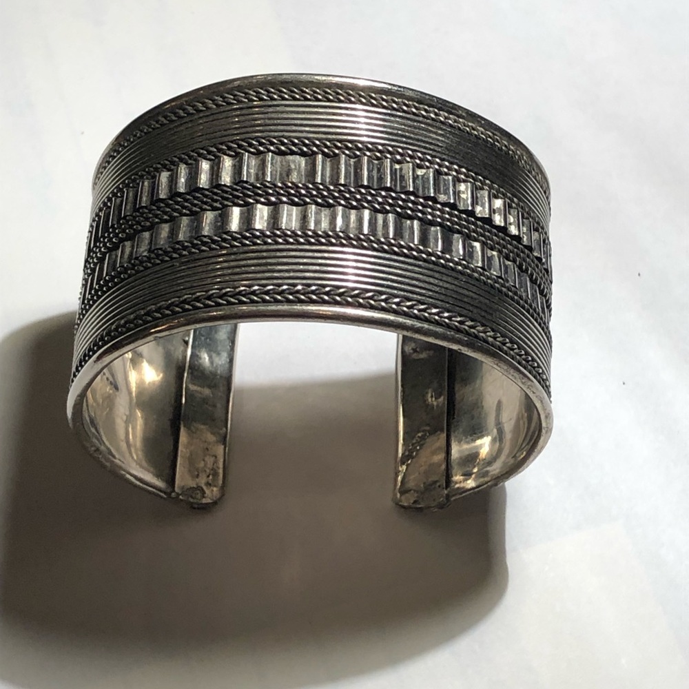 Hammered metal cuff bracelet